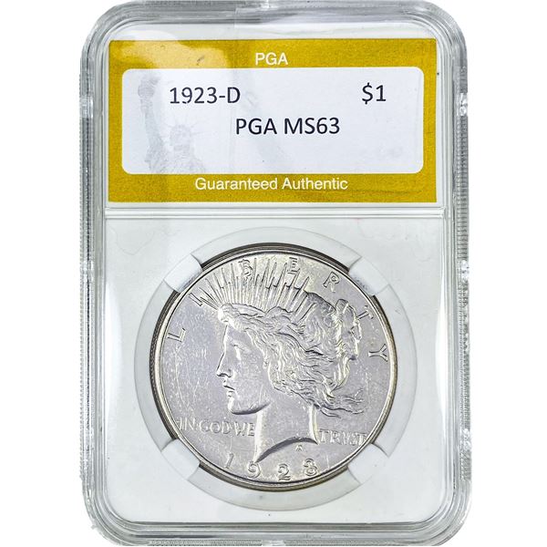 1923-D Silver Peace Dollar PGA MS63