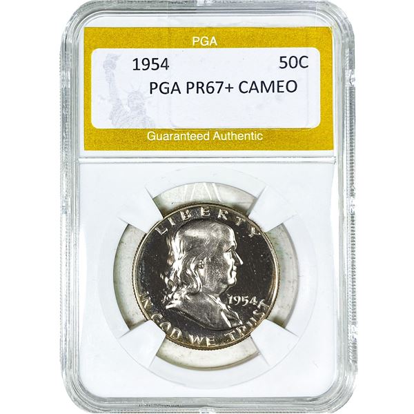 1954 Franklin Half Dollar PGA PR67+ CAMEO