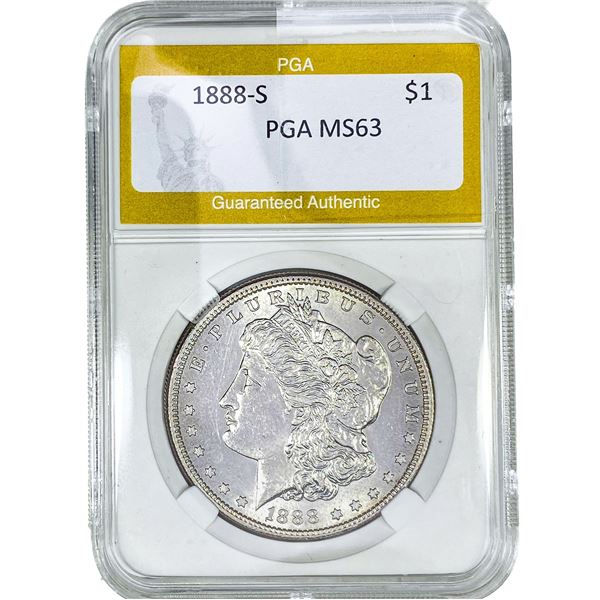 1888-S Morgan Silver Dollar PGA MS63