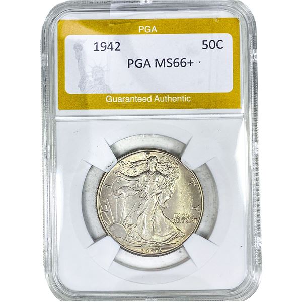1942 Walking Liberty Half Dollar PGA MS66+