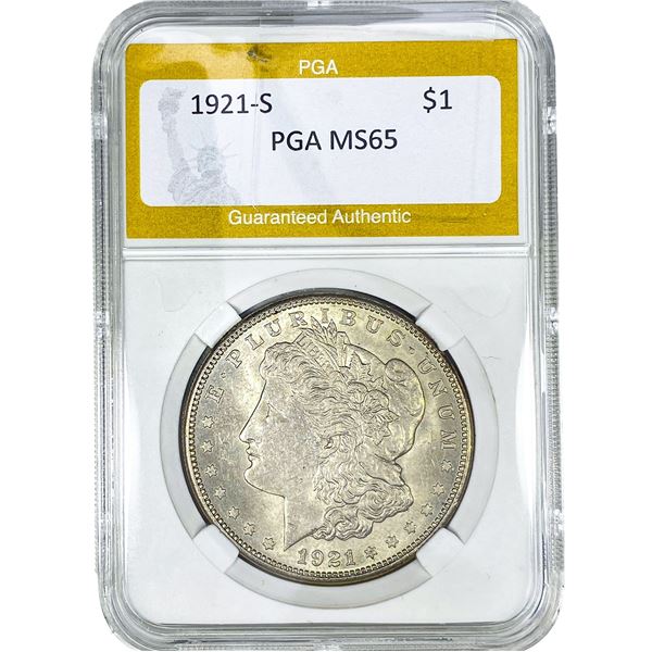1921-S Morgan Silver Dollar PGA MS65