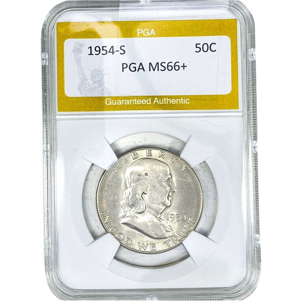 1954-S Franklin Half Dollar PGA MS66+