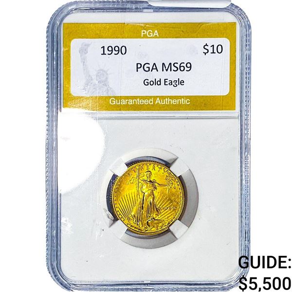 1990 1/4oz $10 Gold Eagle PGA MS69