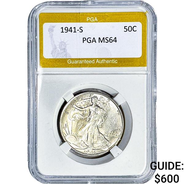 1941-S Walking Liberty Half Dollar PGA MS64