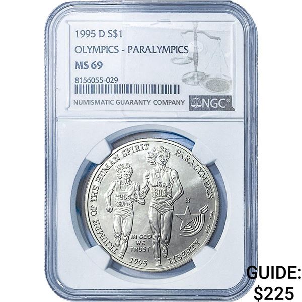 1995-D Olympics - Paralympics Silver $1 NGC MS69