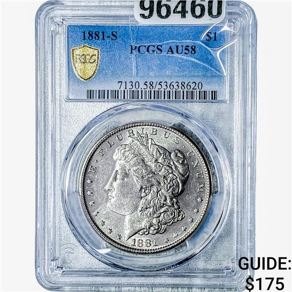 1881-S Morgan Silver Dollar PCGS AU58