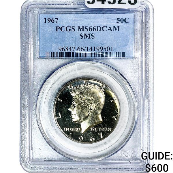 1967 Kennedy Half Dollar PCGS MS66 DCAM SMS