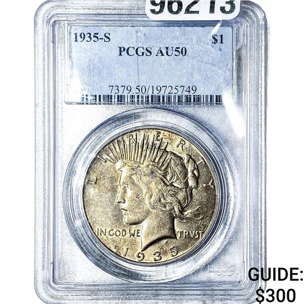 1935-S Silver Peace Dollar PCGS AU50