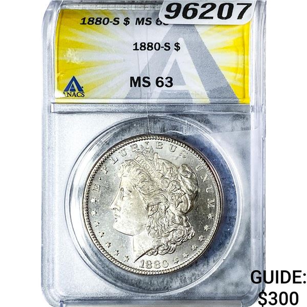 1880-S Morgan Silver Dollar ANACS MS63