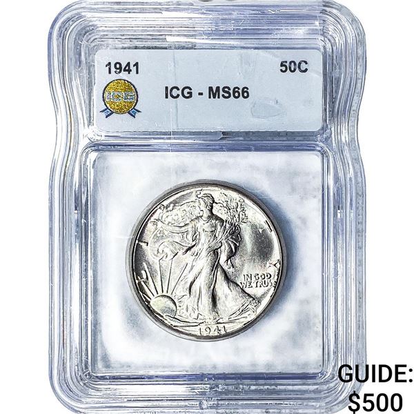 1941 Walking Liberty Half Dollar ICG MS66