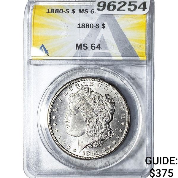 1880-S Morgan Silver Dollar ANACS MS64