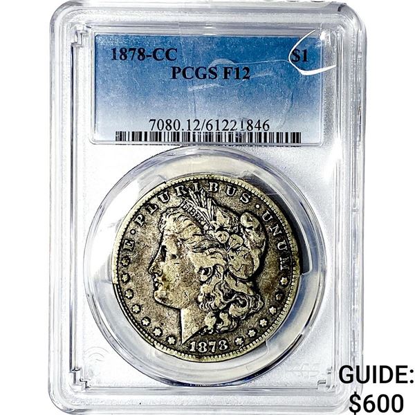 1878-CC Morgan Silver Dollar PCGS F12