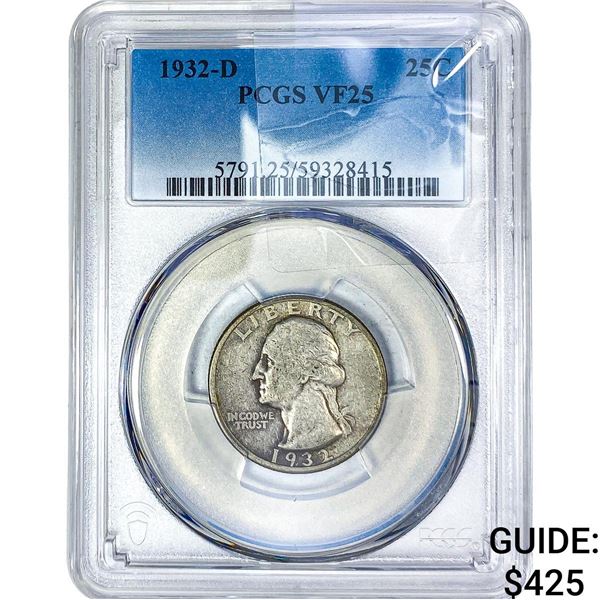1932-D Washington Silver Quarter PCGS VF25
