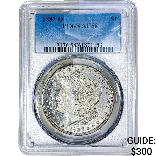 1887-O Morgan Silver Dollar PCGS AU58