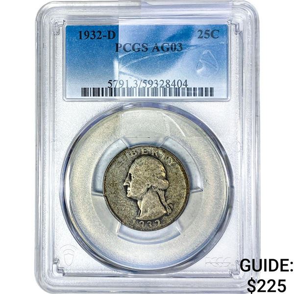 1932-D Washington Silver Quarter PCGS AG03