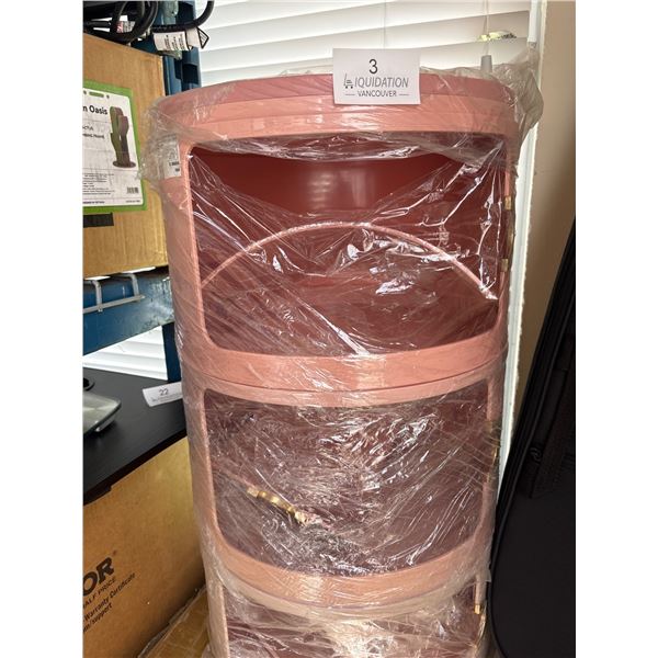 Pink 3-Tier Storage Cart