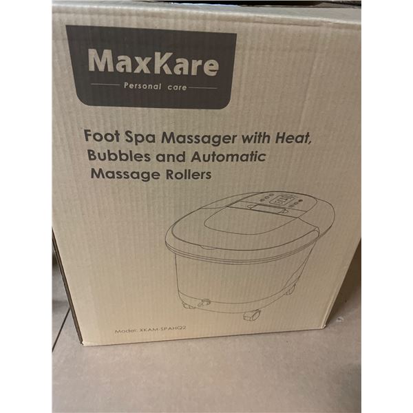 MaxKare Foot Spa Massager with Heat, Bubbles & Rollers