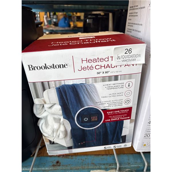 Brookstone Heated Throw Blanket 50" x 60" - New
