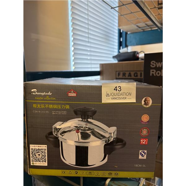 Bangtaile CSA18-3.0-55 Stainless Steel Pressure Cooker 3L - New