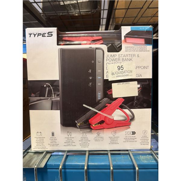 TYPES Jump Starter & Power Bank 8000mAh with LED Light