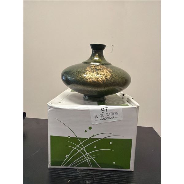 Decorative Green and Gold Vase