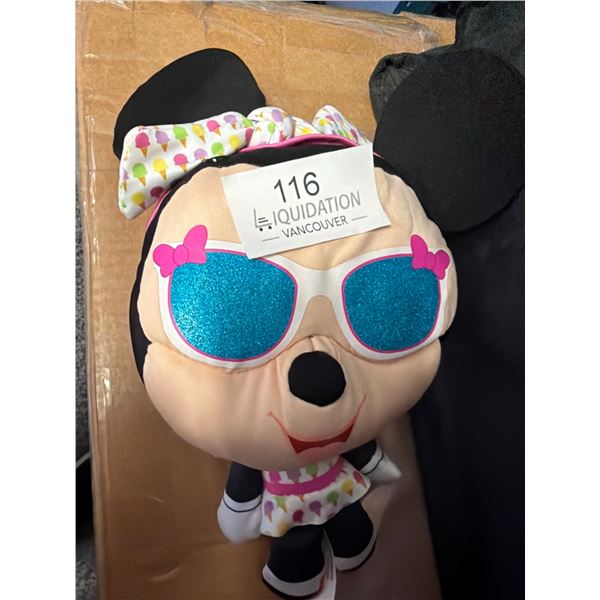 Disney Minnie Mouse Plush Toy with Sunglasses and Ice Cream Bow