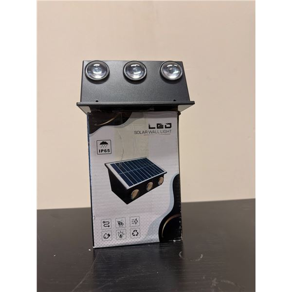 LED Solar Wall Light - Black, IP65 Rated