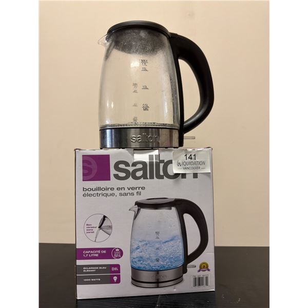Salton Glass Electric Kettle 1.7L - Blue LED Illumination