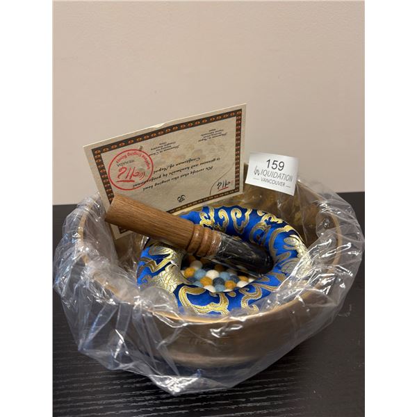 New Singing Bowl Set with Mallet and Cushion