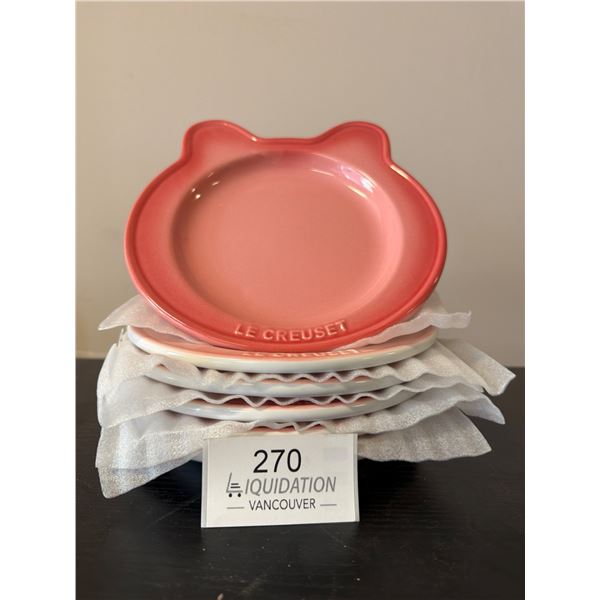 Le Creuset Pink Cat Shaped Plate Set