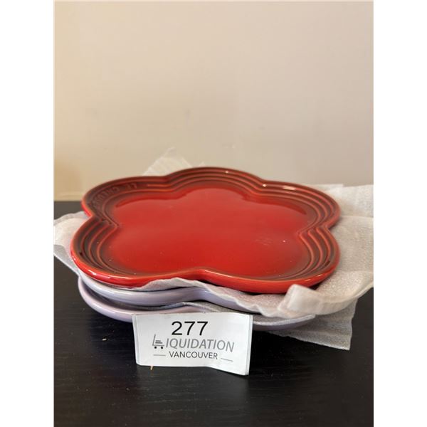 Le Creuset Red Flower Shaped Plate