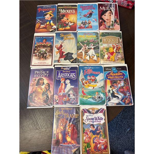 Walt Disney VHS Collection: Pinocchio, Mickey's Christmas, Mulan, Jumanji & More