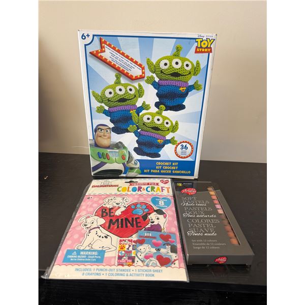 Disney Pixar Toy Story Crochet Kit, 101 Dalmatians Craft Kit, Pastels