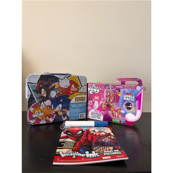 Sonic The Hedgehog puzzle box , My Little Pony & Spider-Man magic pictures