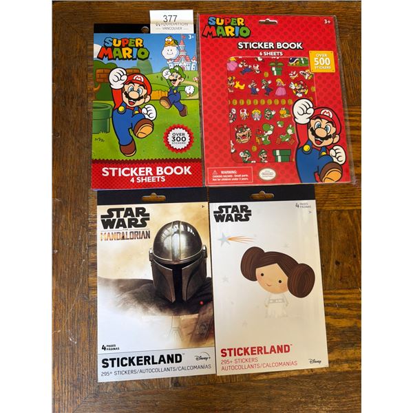 Super Mario & Star Wars Sticker Books Lot