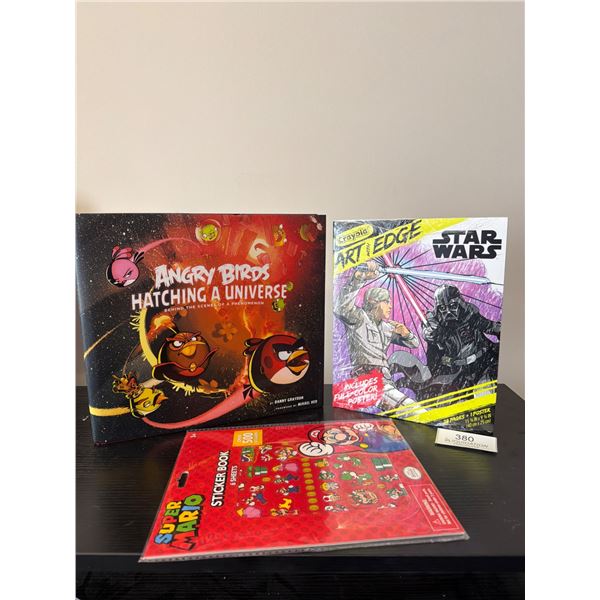 Angry Birds, Star Wars Art, Super Mario Sticker Book Lot