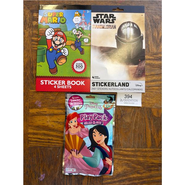 Children's Sticker Books - Super Mario, Star Wars, Disney Princess