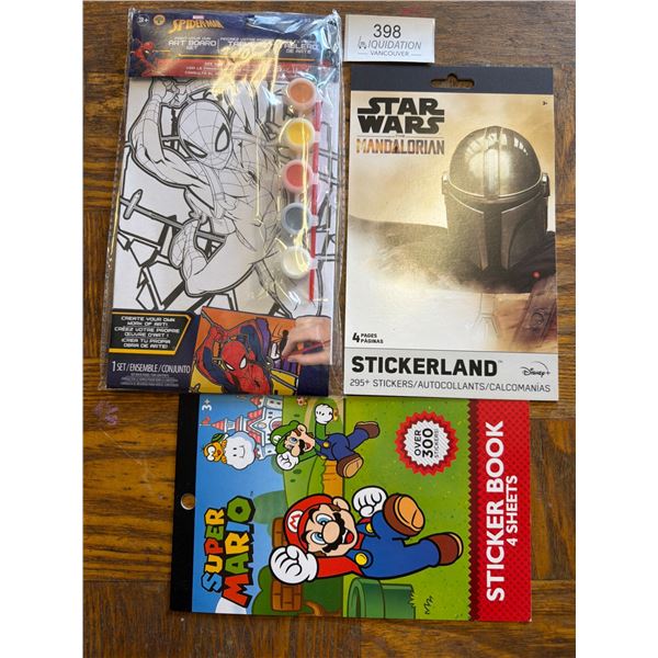 Spider-Man Art Board, Star Wars Stickers, Super Mario Sticker Book