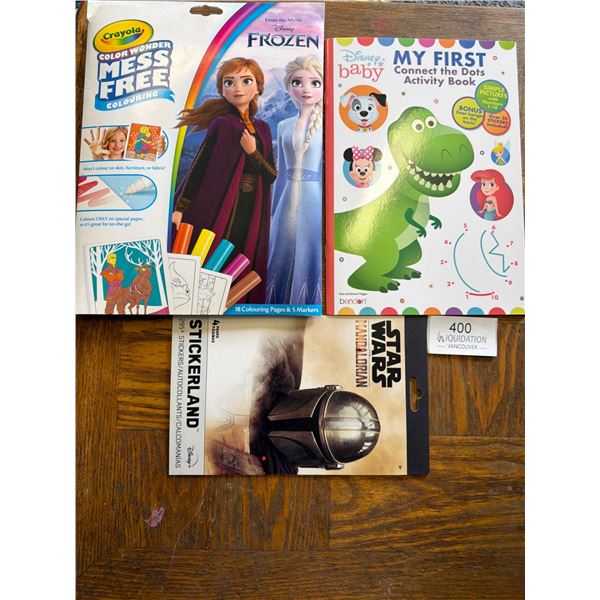 Disney Frozen & Baby Activity Books & Star Wars stick