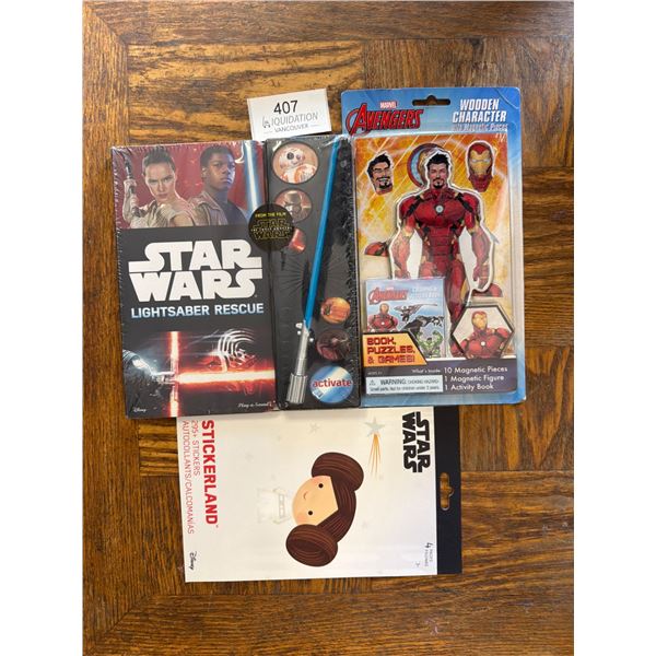 Star Wars Lightsaber Rescue Book & Marvel Avengers Magnetic Figure Set