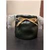 Image 1 : Dark Green Ceramic Planter Pot with Raffia Tie - mew