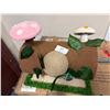 Image 2 : Cute Mushroom Cat Tree with Sisal Ball and Artificial Grass Base