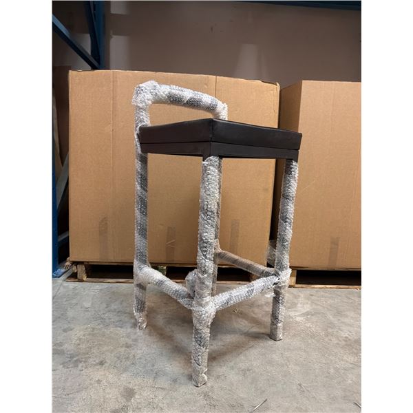 Black Bar Stool with Padded Seat