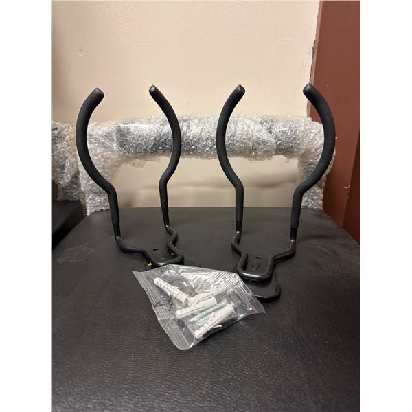 Set of 2 Black Wall Mount Hooks with Hardware