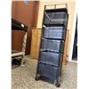 Image 2 : Black 5-Tier Rotating Storage Cart with Wheels