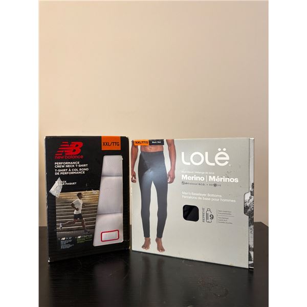 Lole Merino Base Layer Bottoms & New Balance Crew Neck T-Shirt