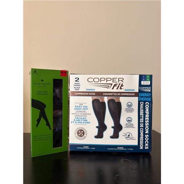 Copper Fit Unisex Compression Socks - Black, 2 Pairs