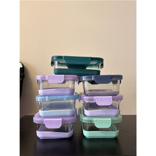 Set of Glass Food Storage Containers with Assorted Lids