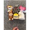 Image 1 : Lot of 5 Plush Toys: Tiger, Bunny, Angry Blob, Superhero, Camo Hoodie