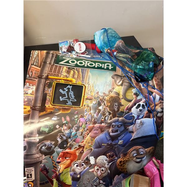 Disney Zootopia Poster, Netflix stickers and Drawstring Bag